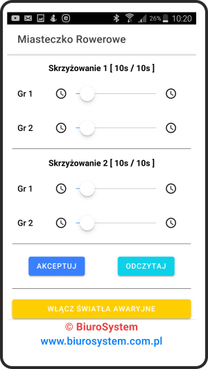 Schemat połączeń sterownika z lampami sygnalizacyjnymi